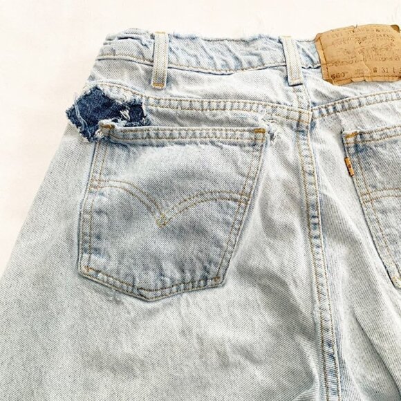 Levi's orange tab light wash heavily distressed 560 loose fit tapered leg jeans - Picture 6 of 10